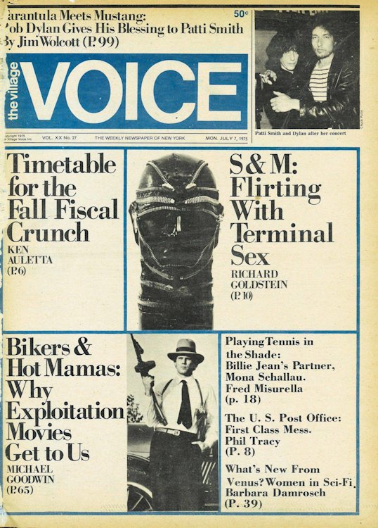 Village voice magazine Bob Dylan front cover 7 July 1975