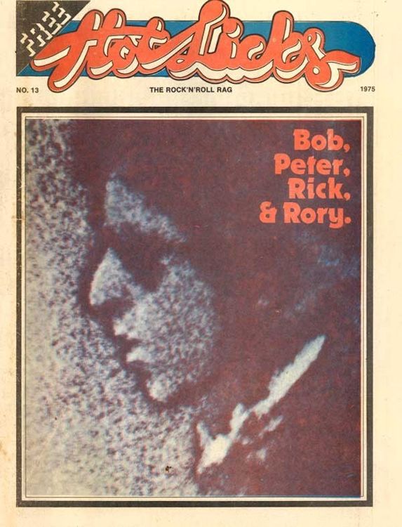 hot licks 1975 magazine Bob Dylan front cover