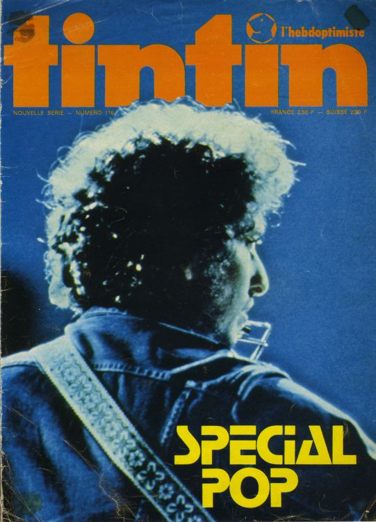 tintin magazine Bob Dylan front cover