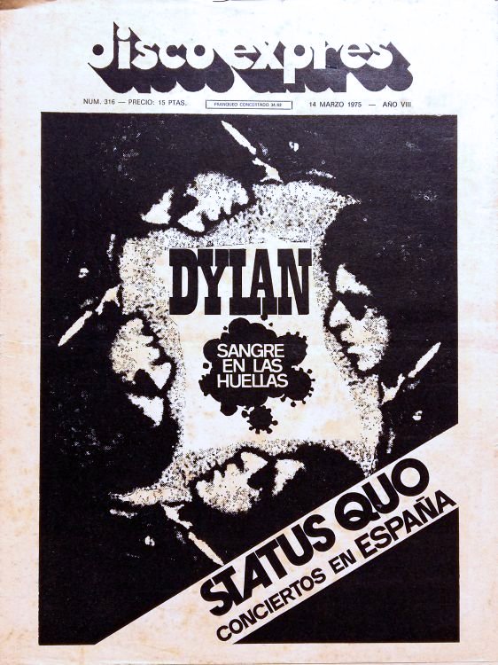 disco express marcj 1975 magazine Bob Dylan front cover