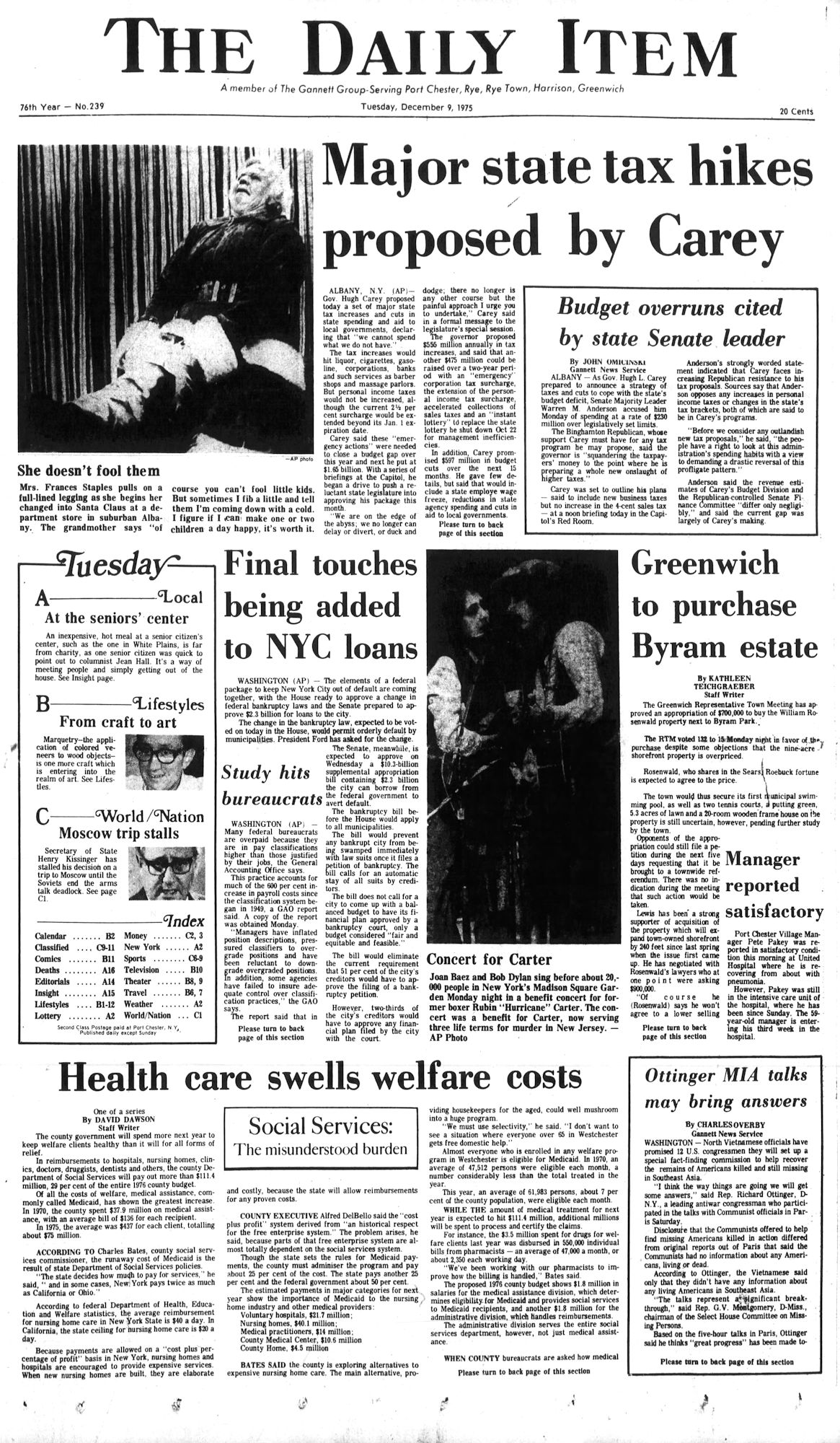 daily item, NY, Bob Dylan front cover