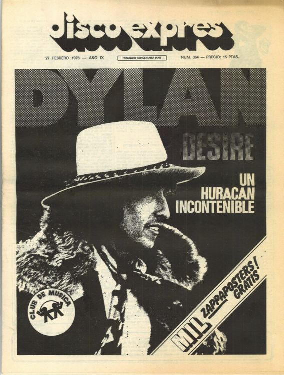 disco express 1976 magazine Bob Dylan cover story