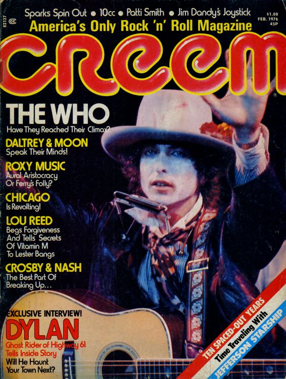 creem magazine 1977 02 Bob Dylan front cover