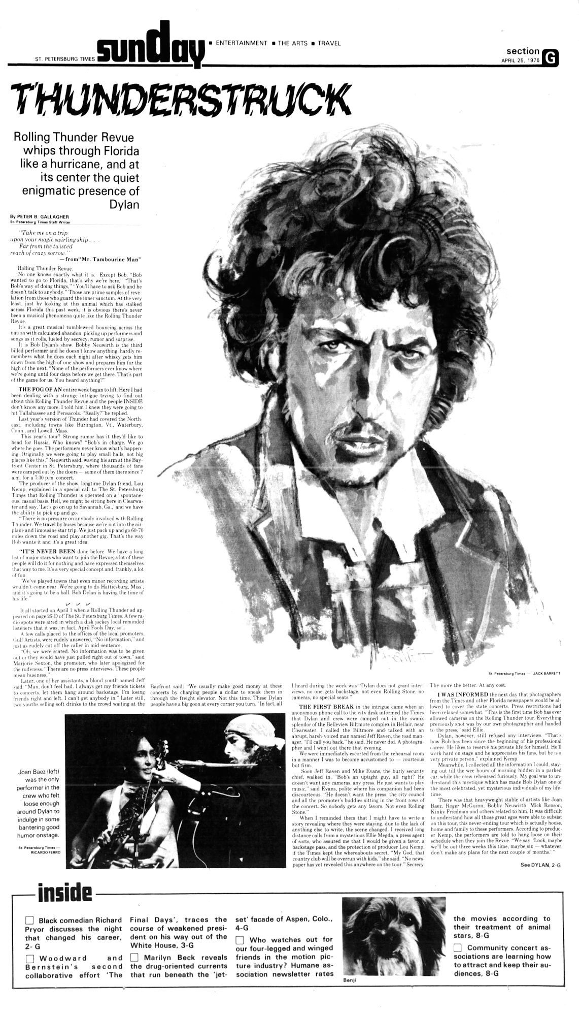 st petersburg times Bob Dylan front cover