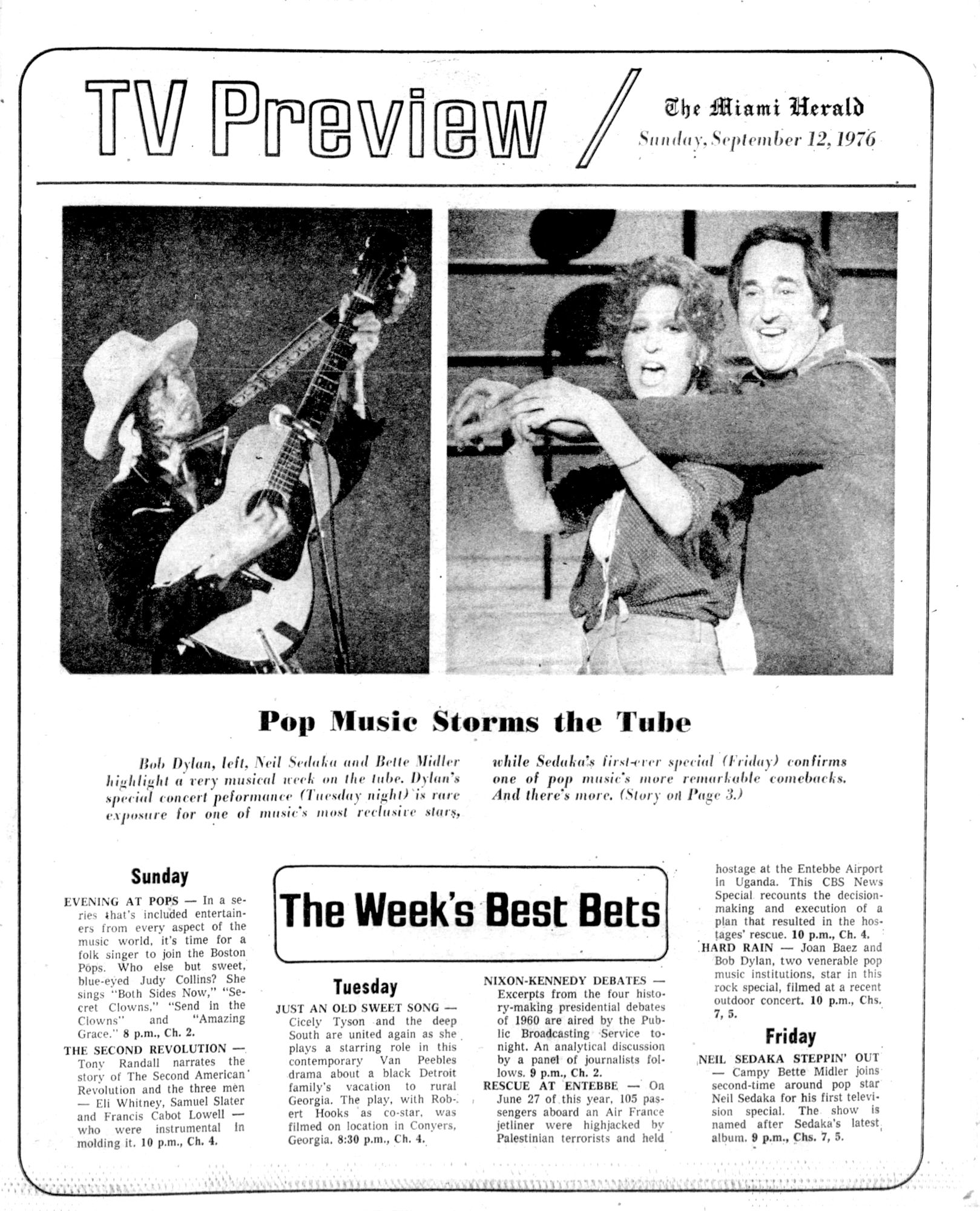 miami herald Bob Dylan front cover
