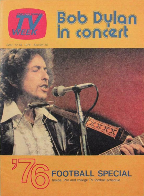 tv week chicago september 1976 magazine Bob Dylan front cover