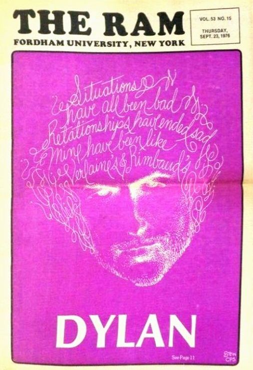 the ram foldham 1976 magazine Bob Dylan front cover