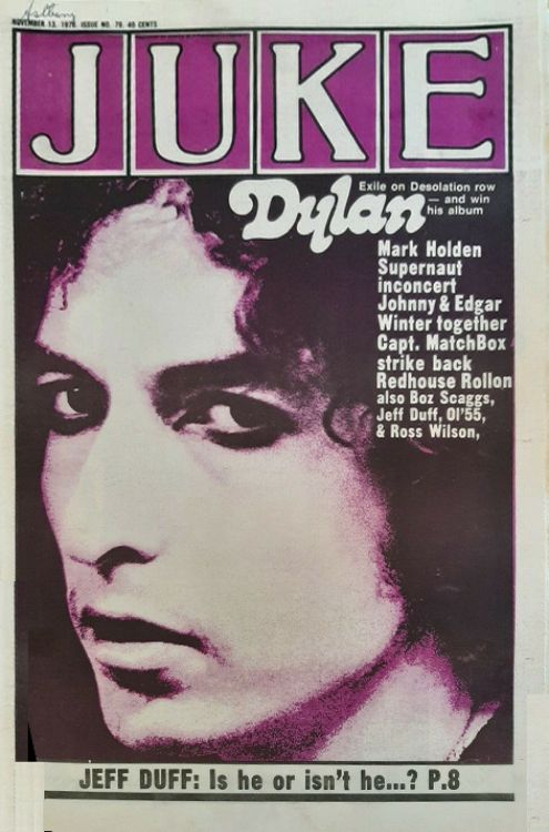 juke 1976 magazine Bob Dylan cover story