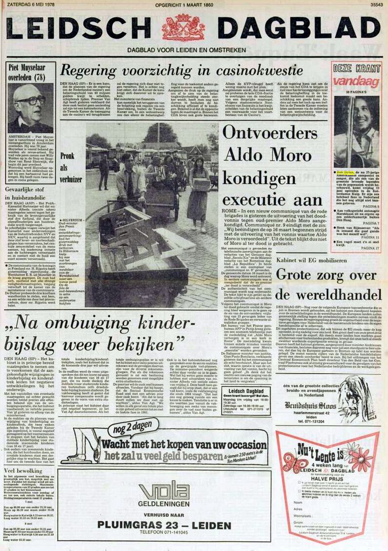 leisch Dagblad 6 may 1978 Bob Dylan front cover