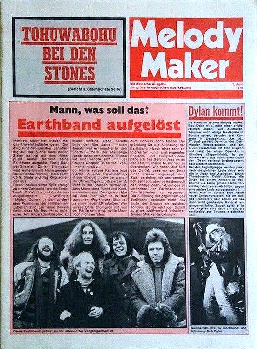 melody maker germany Bob Dylan front cover