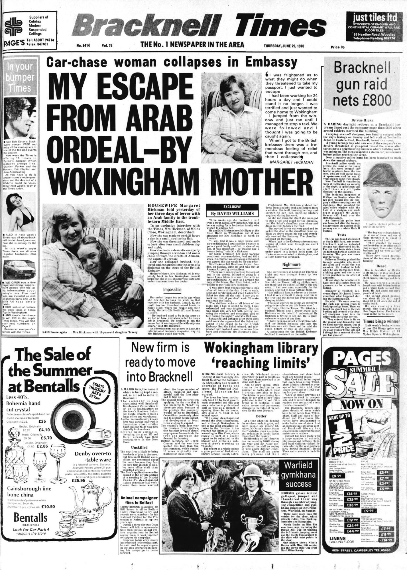 bracknell times Bob Dylan front cover