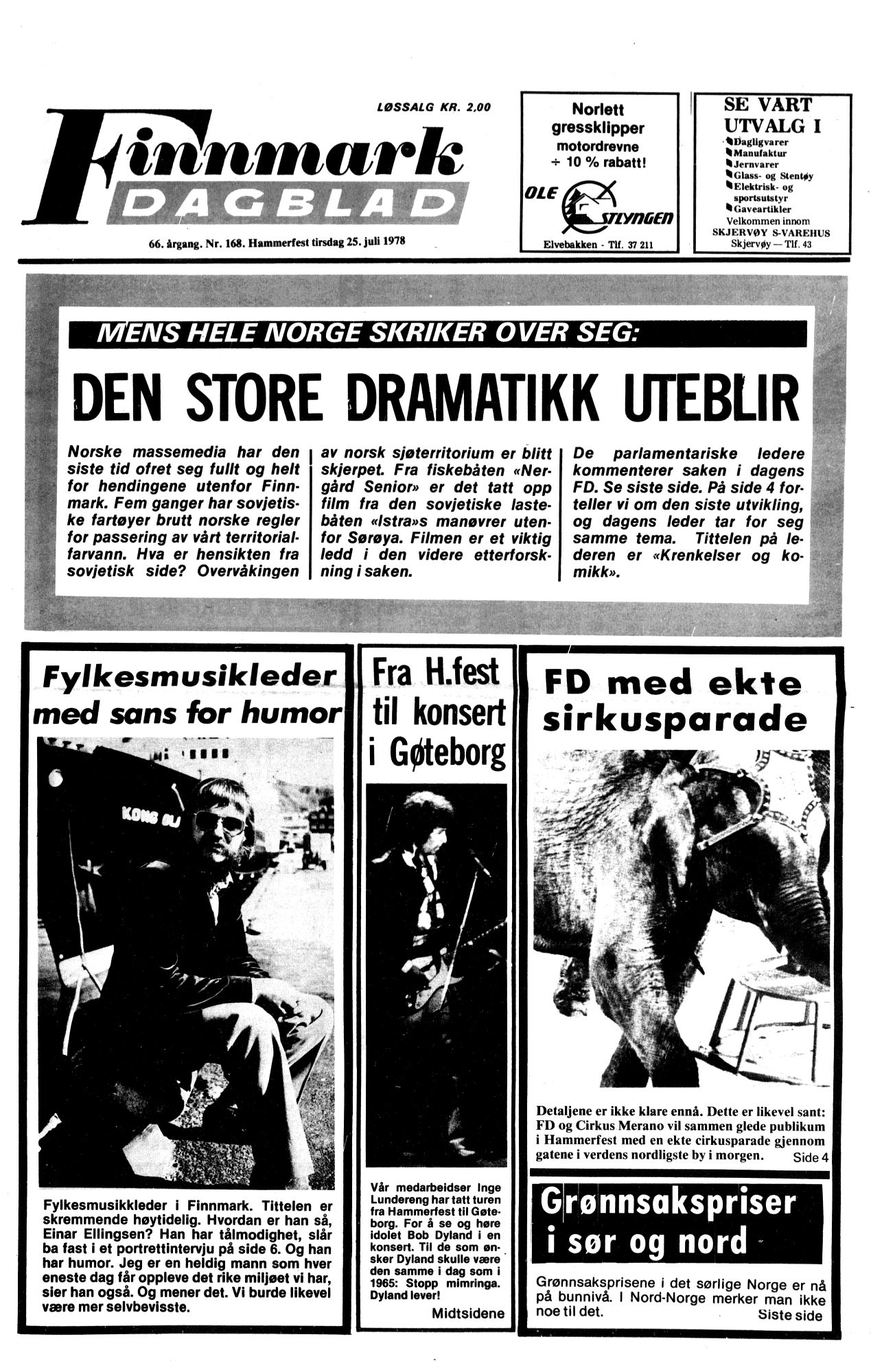 finnmarlk dagblad magazine Bob Dylan front cover