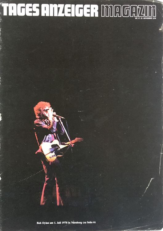 tages anzeiger magazin 1978 Bob Dylan front cover