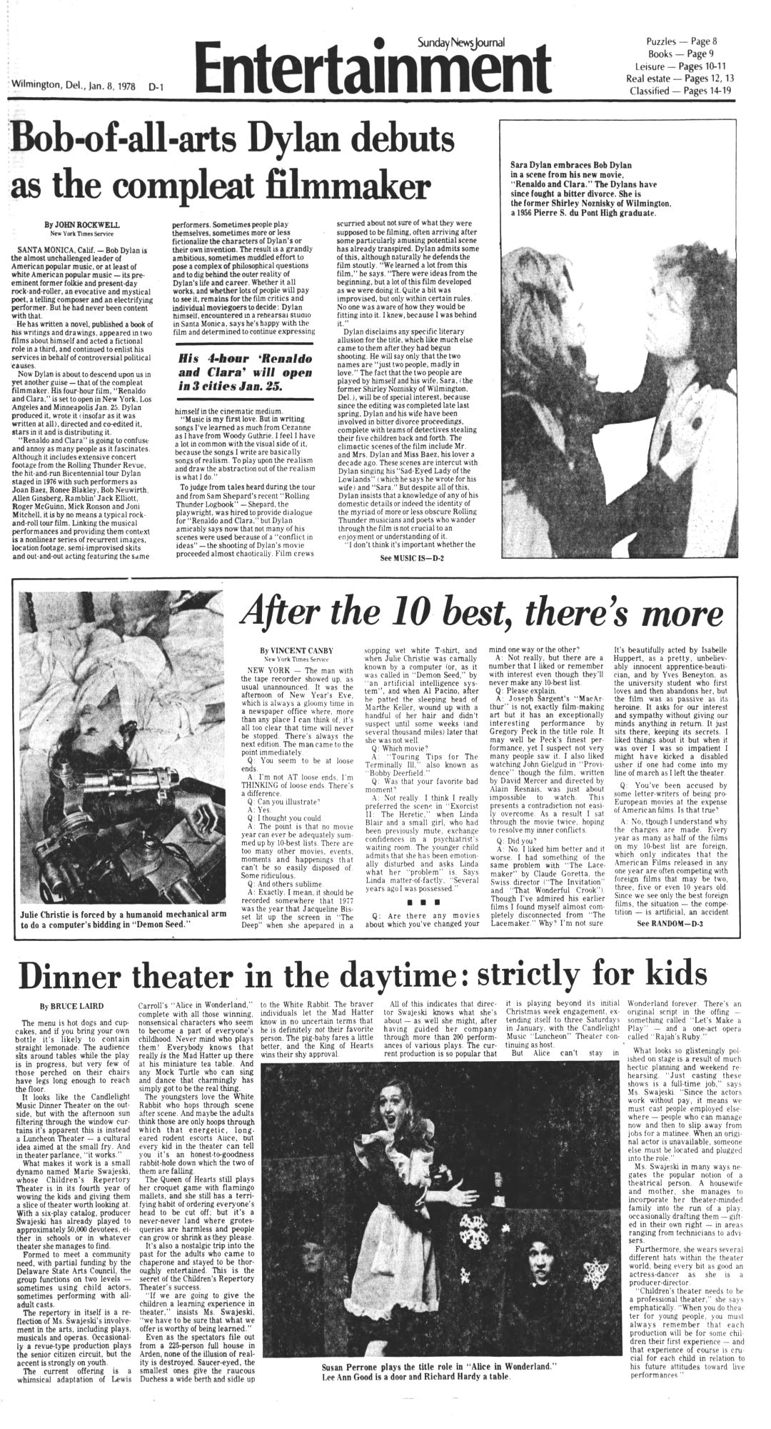 the news journal Bob Dylan front cover
