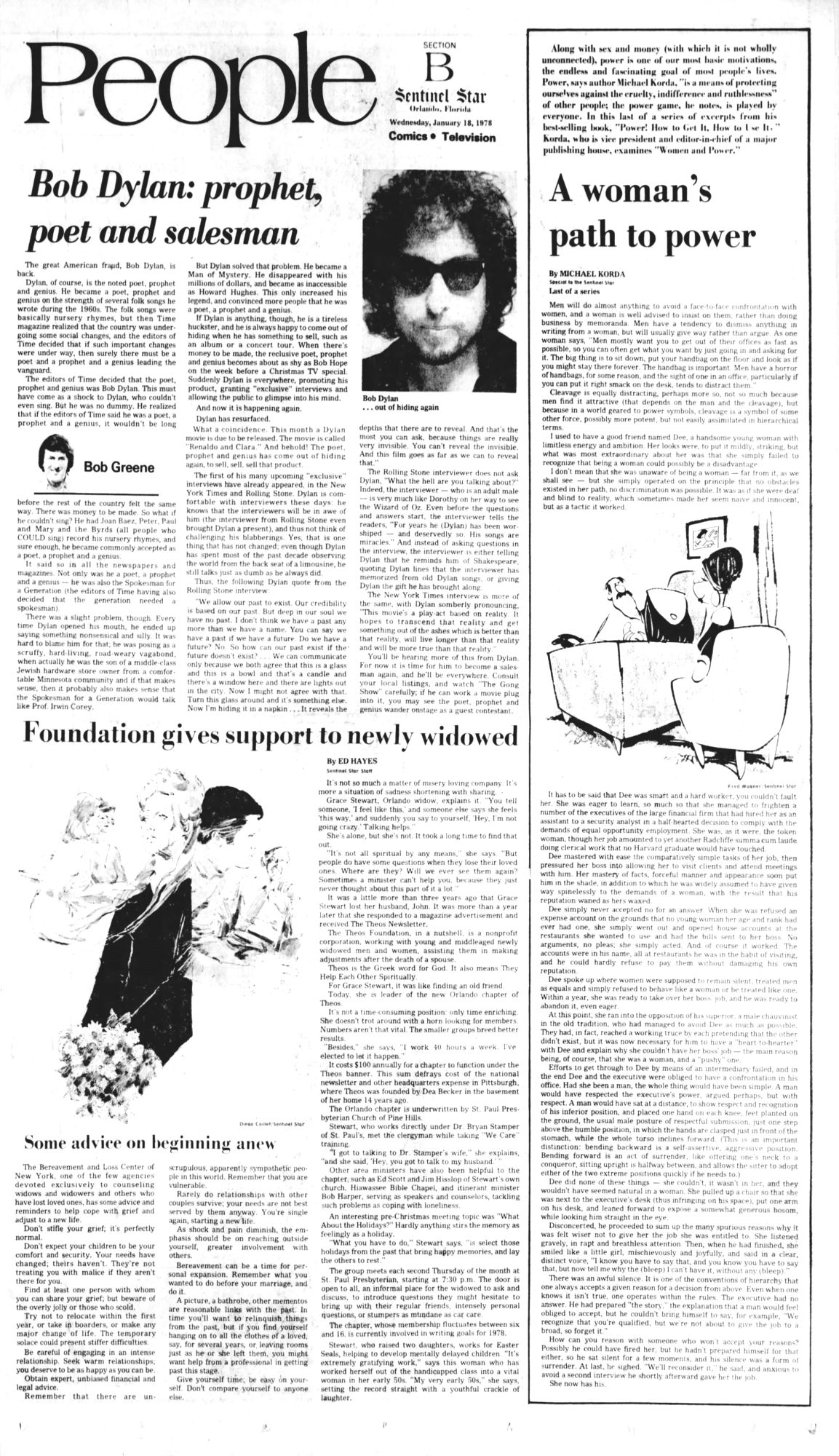 orlando sentinel Bob Dylan front cover