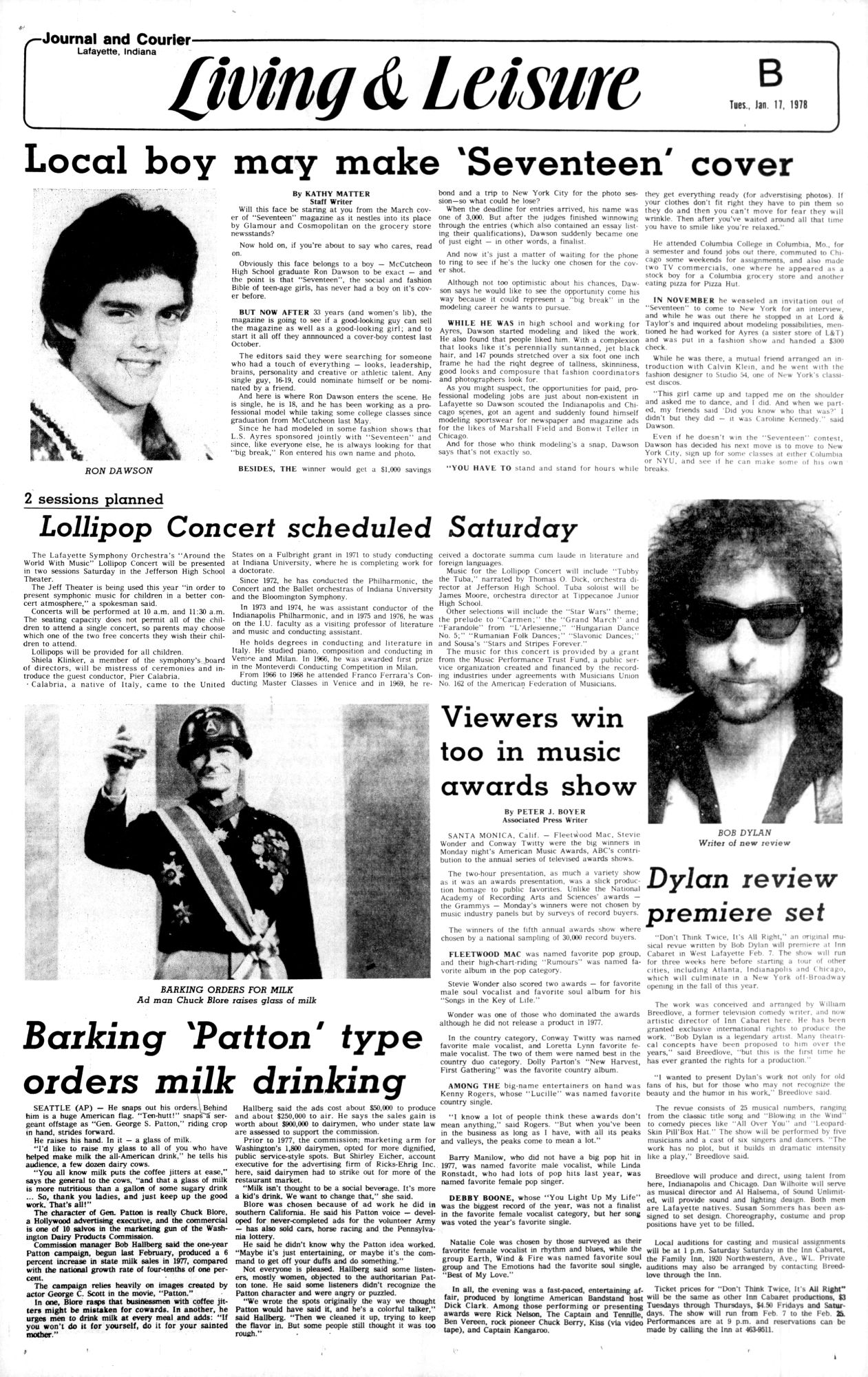 journal and courrier Bob Dylan front cover