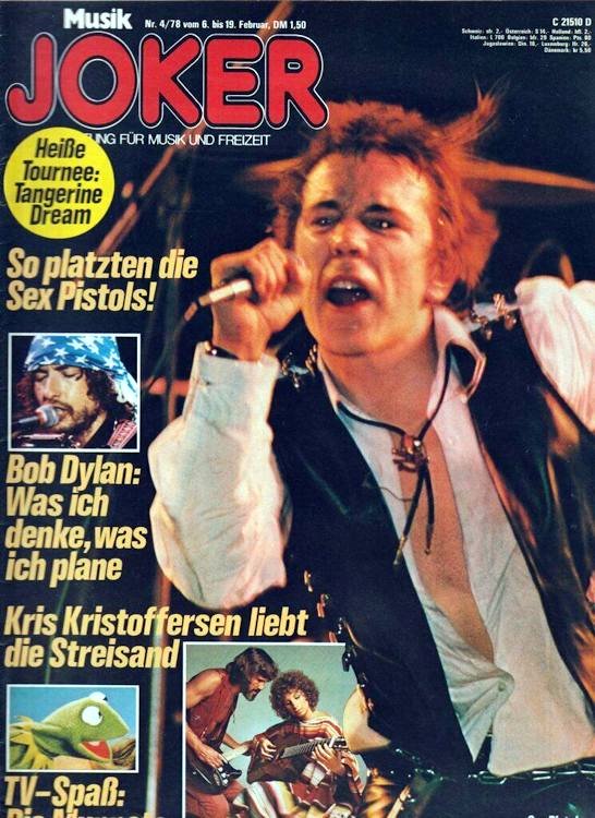 musik joker feb 1978 magazine Bob Dylan front cover
