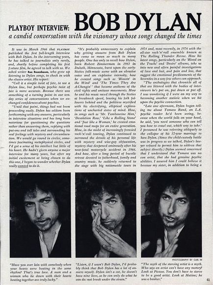 Playboy March 1978 with Dylan interview