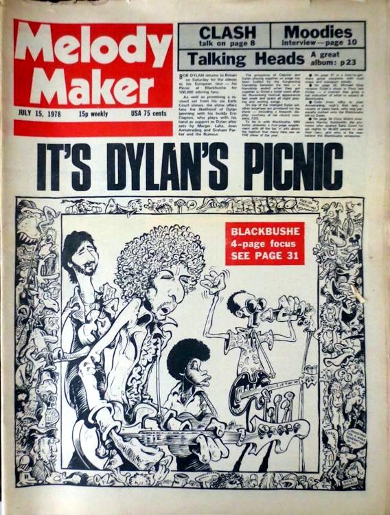 Melody Maker 15 July 1978 Bob Dylan front cover