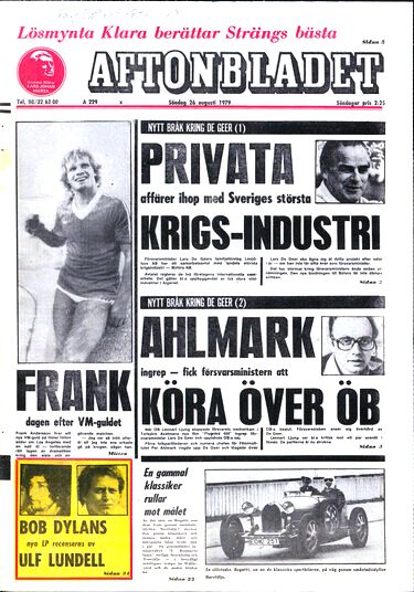 Ung Aftonbladet Bob Dylan front cover