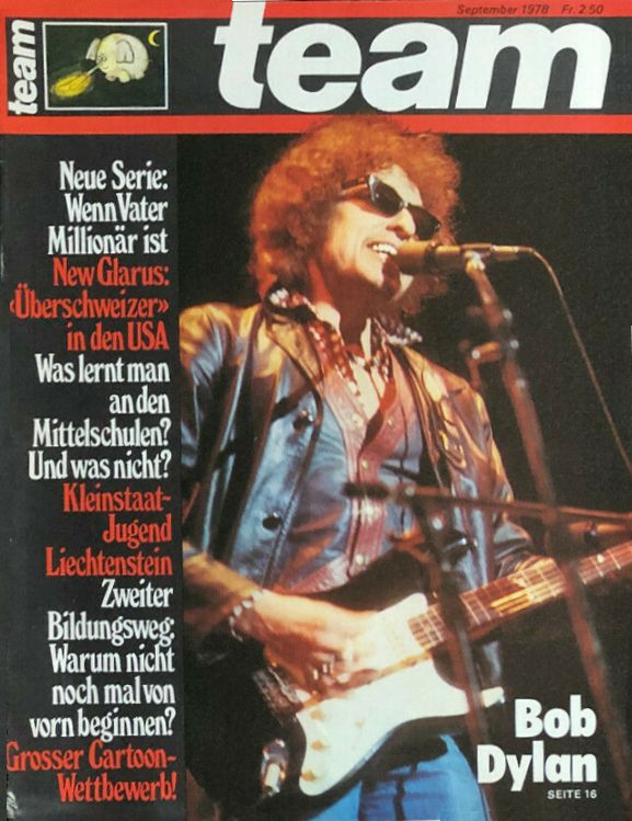 Team magazine Bob Dylan front cover