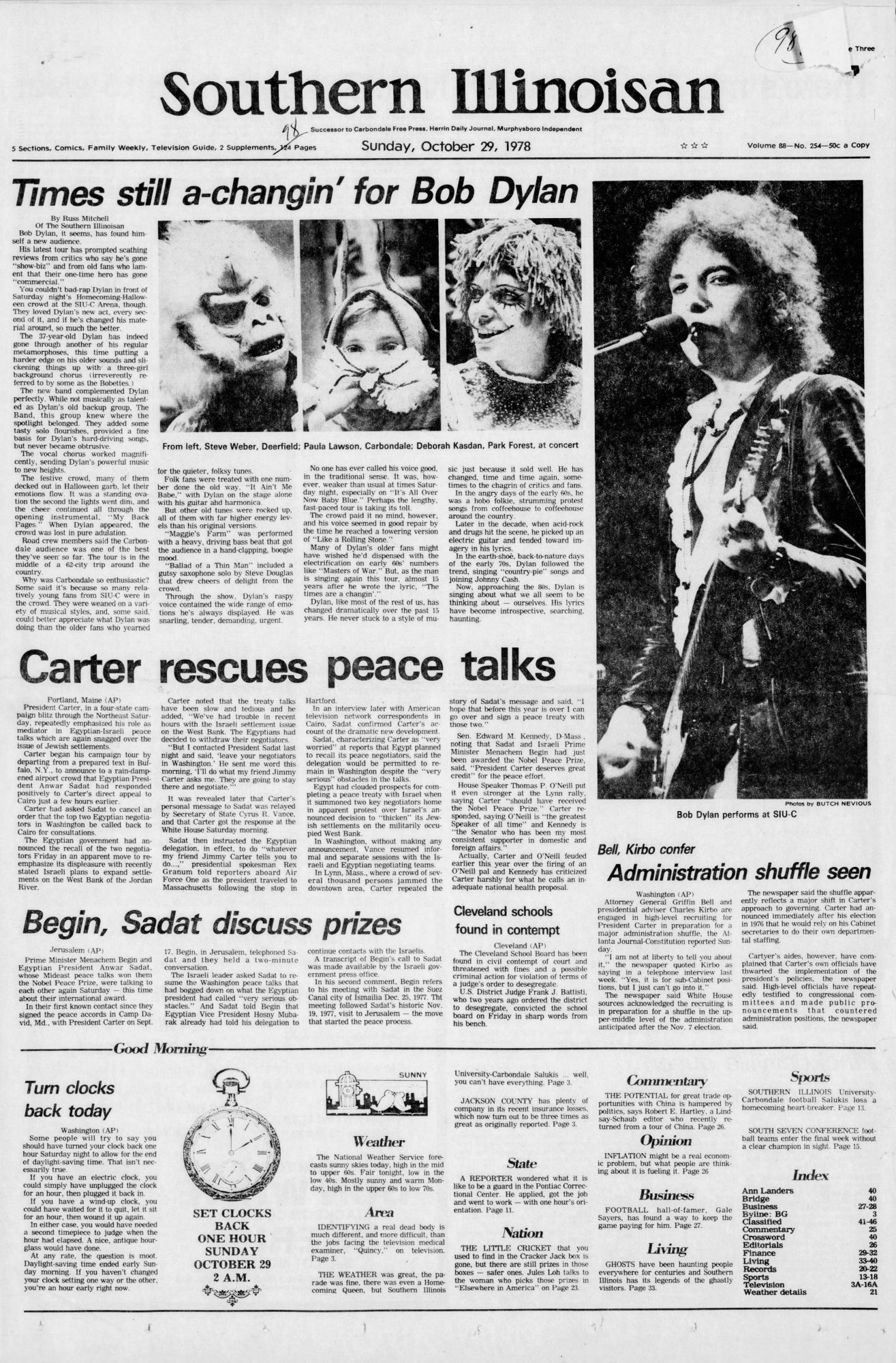 southern illinoisan Bob Dylan front cover