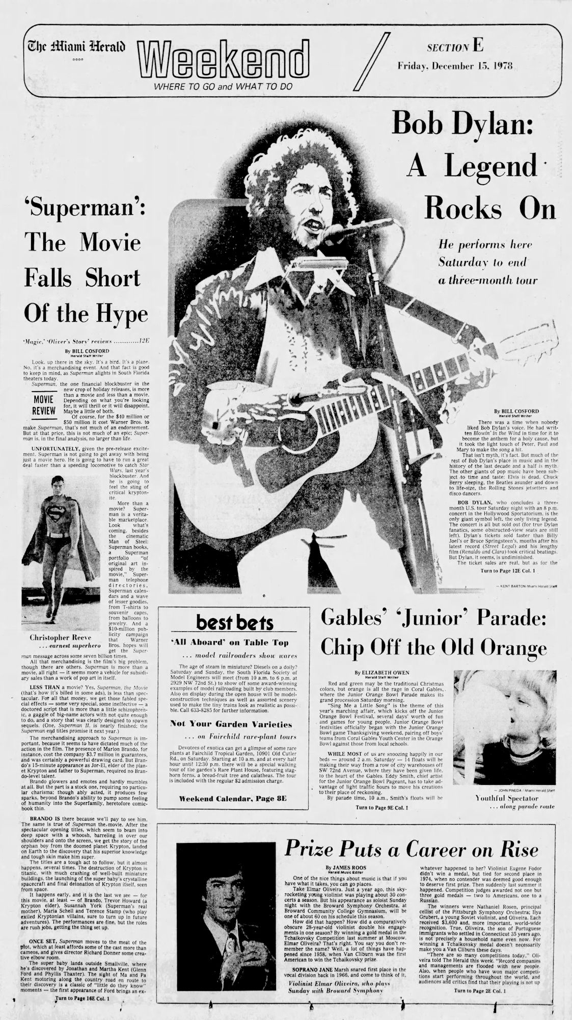 miami herald Bob Dylan front cover