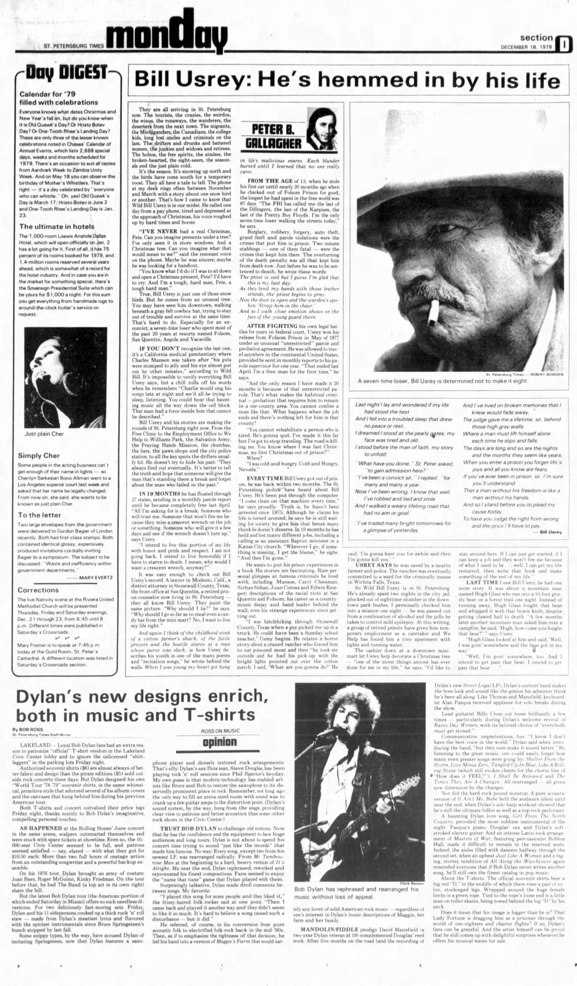 st petersburg times Bob Dylan front cover