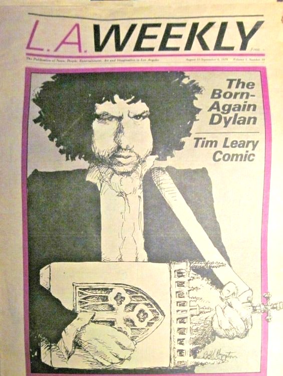 LA Weekly 1979 magazine Bob Dylan front cover