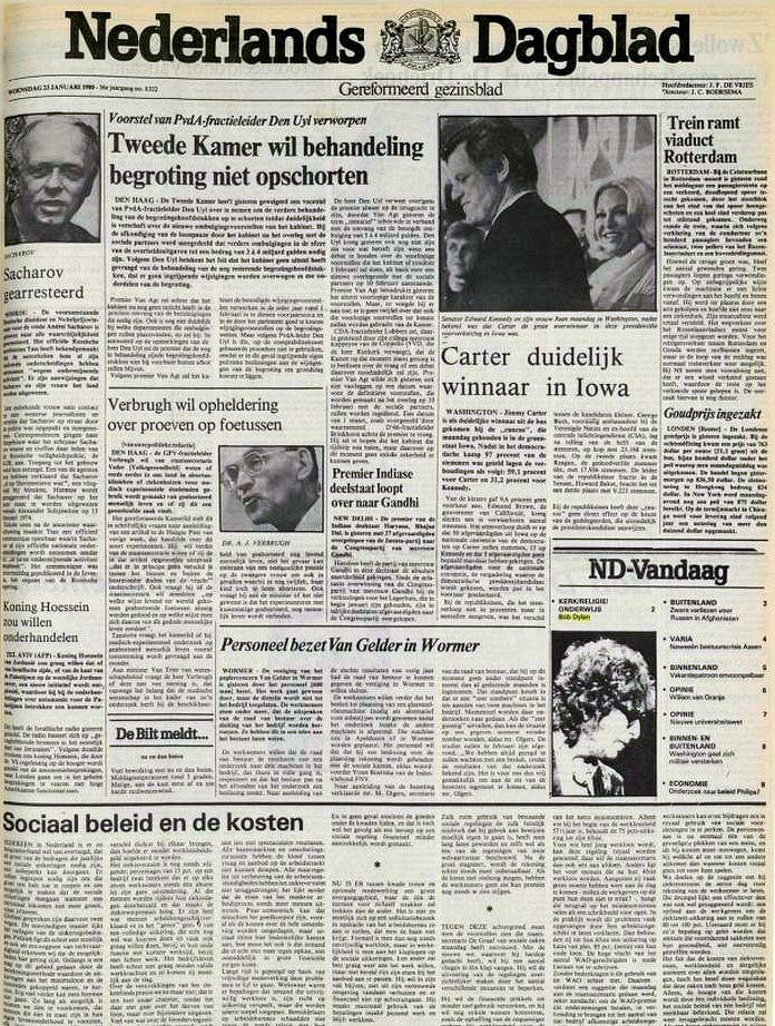nederlands dagblad Bob Dylan front cover