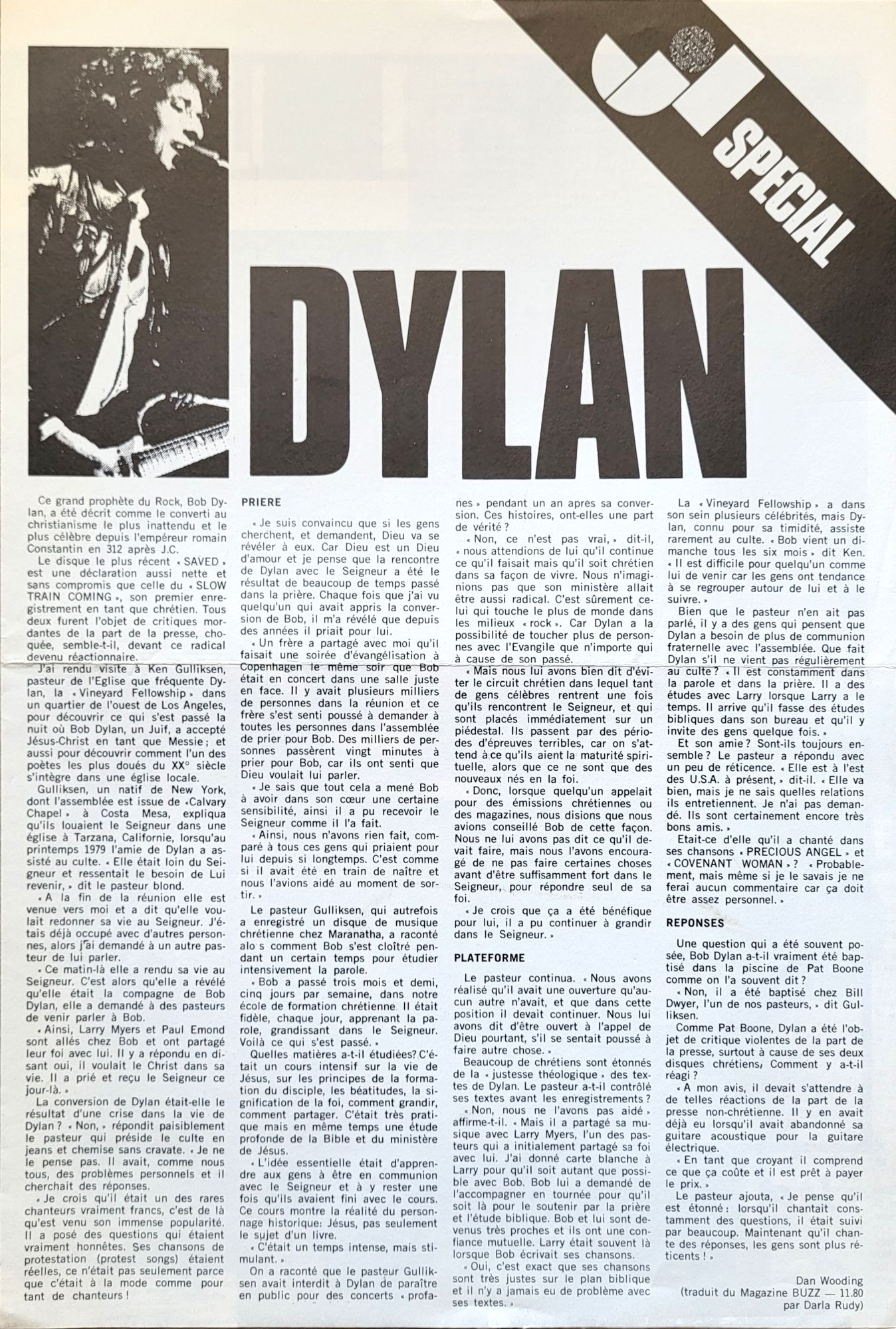 JL France Bob Dylan front cover