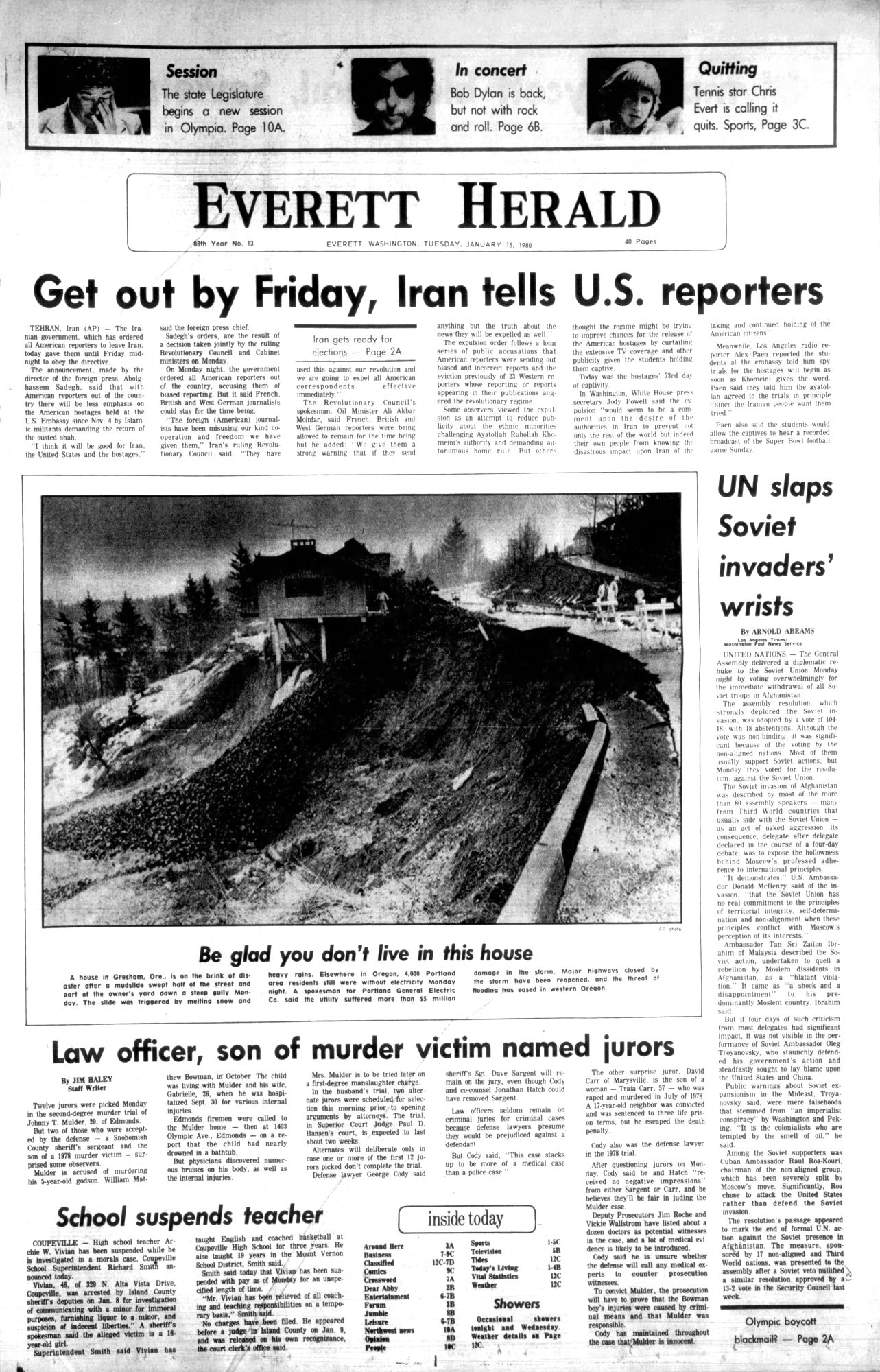everett herald Bob Dylan front cover