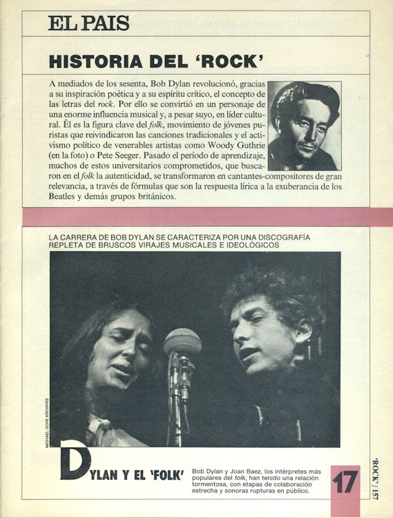 el pais 1980s supplement Bob Dylan front cover