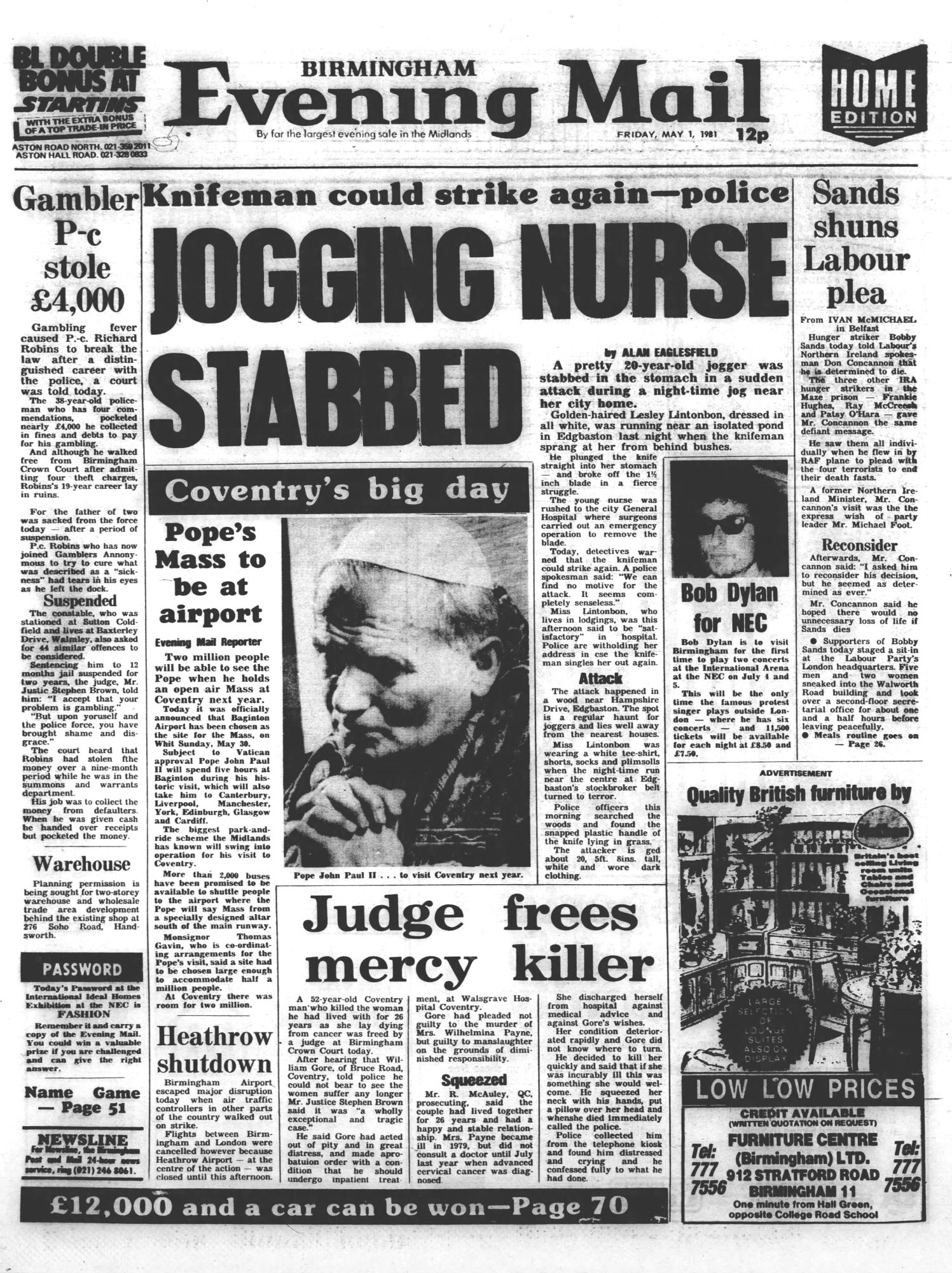 evening mail uk Bob Dylan front cover