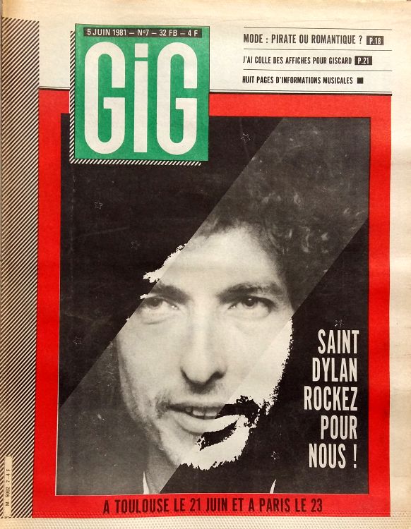 gig france magazine Bob Dylan cover story