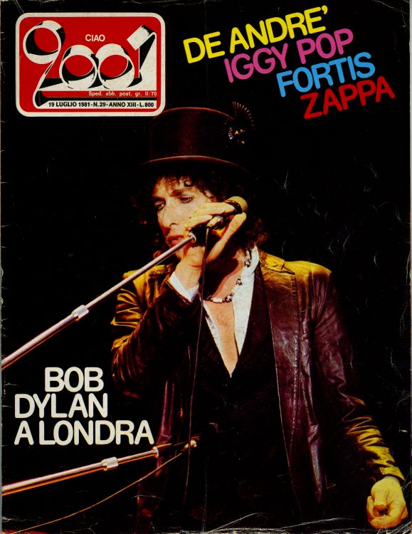 ciao 2001 29 magazine Bob Dylan front cover