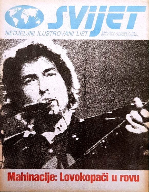 svijet magazine Bob Dylan front cover