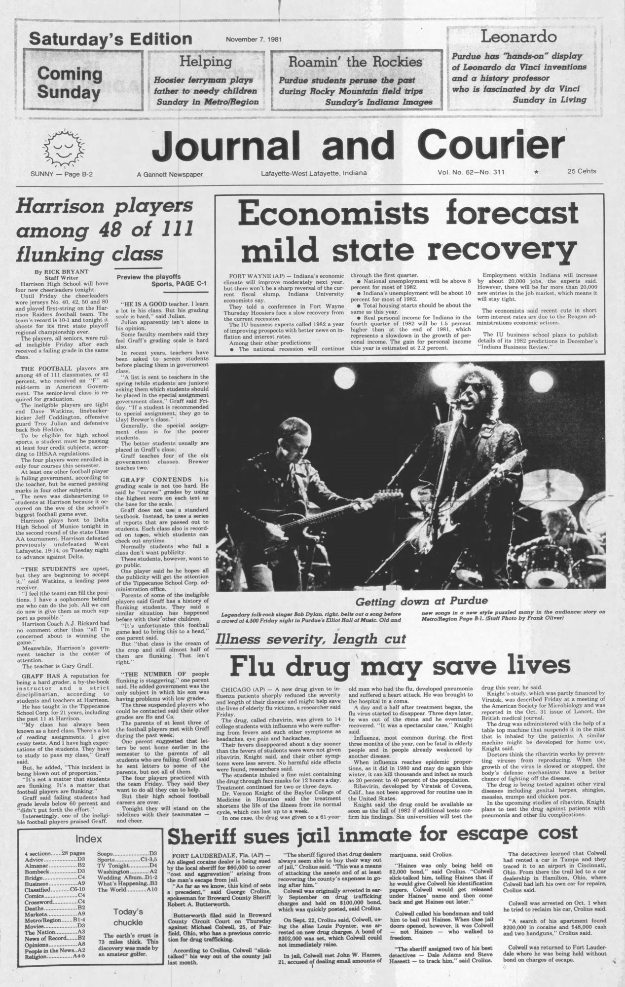 journal and courrier Bob Dylan front cover