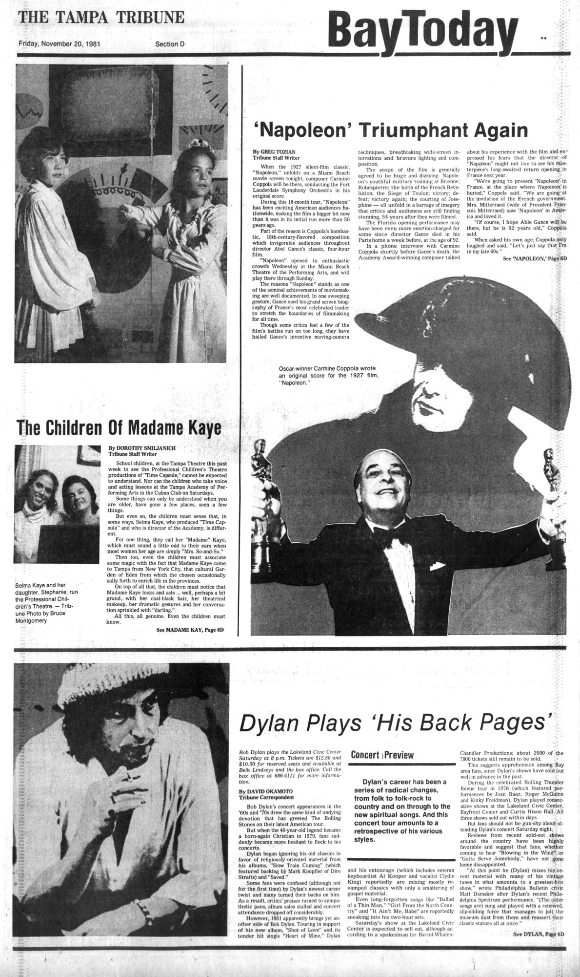 tampa tribune Dylan front cover
