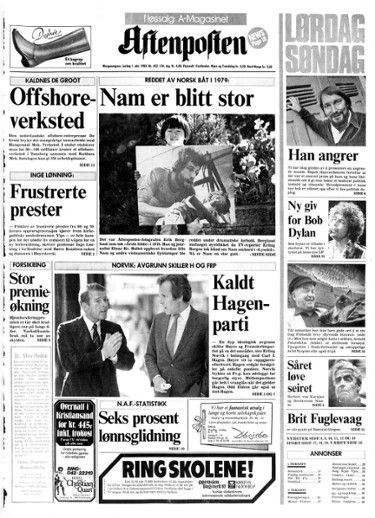 aftenposten Bob Dylan front cover