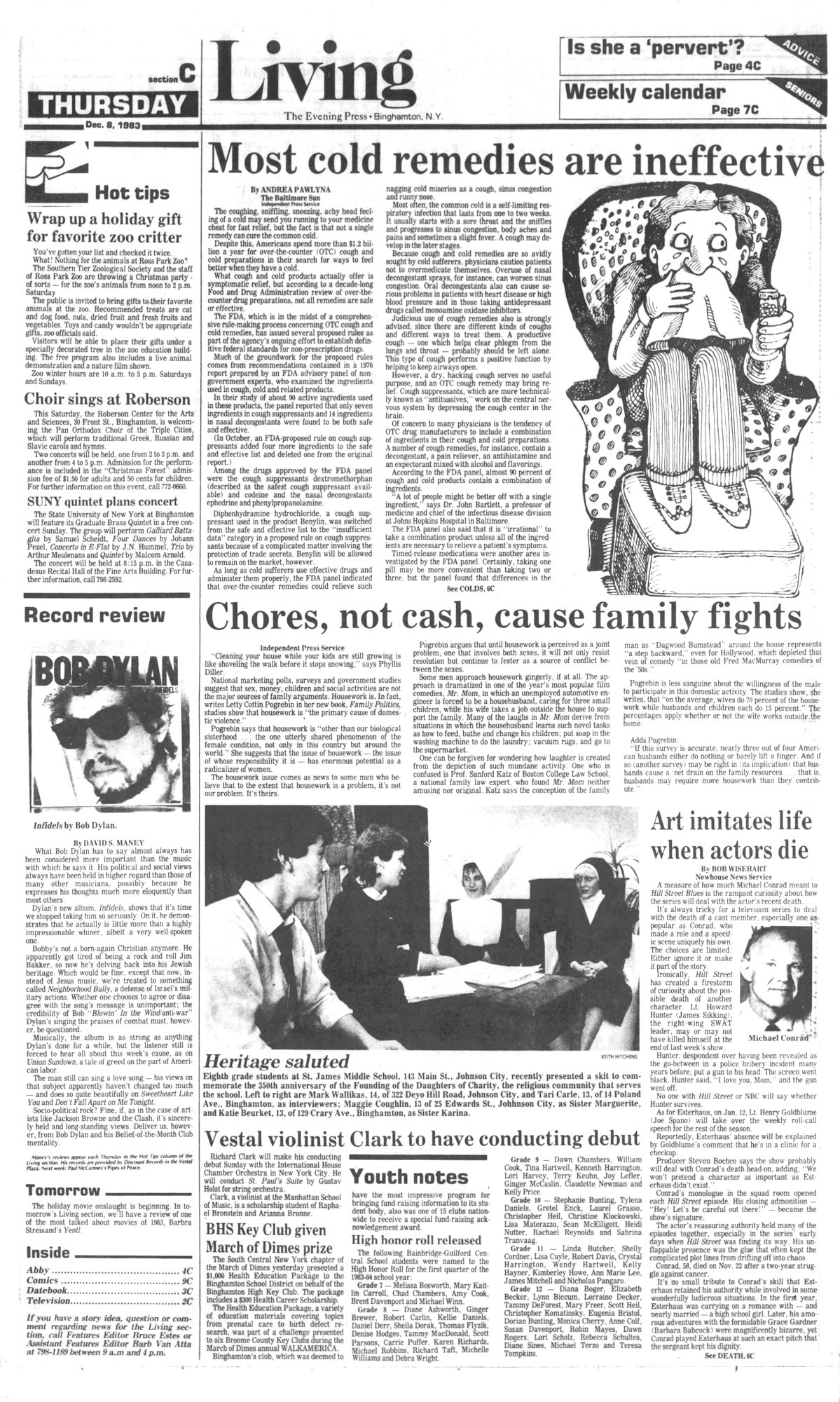 Press & Sun Bulletin Bob Dylan front cover