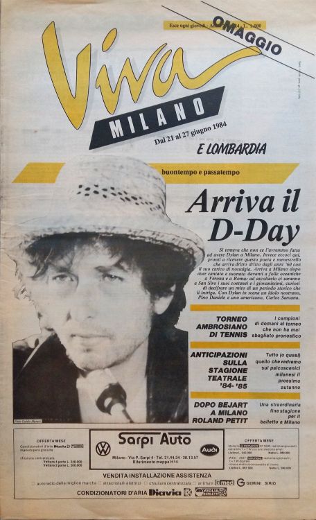 viva milano e lombardia magazine Bob Dylan front cover