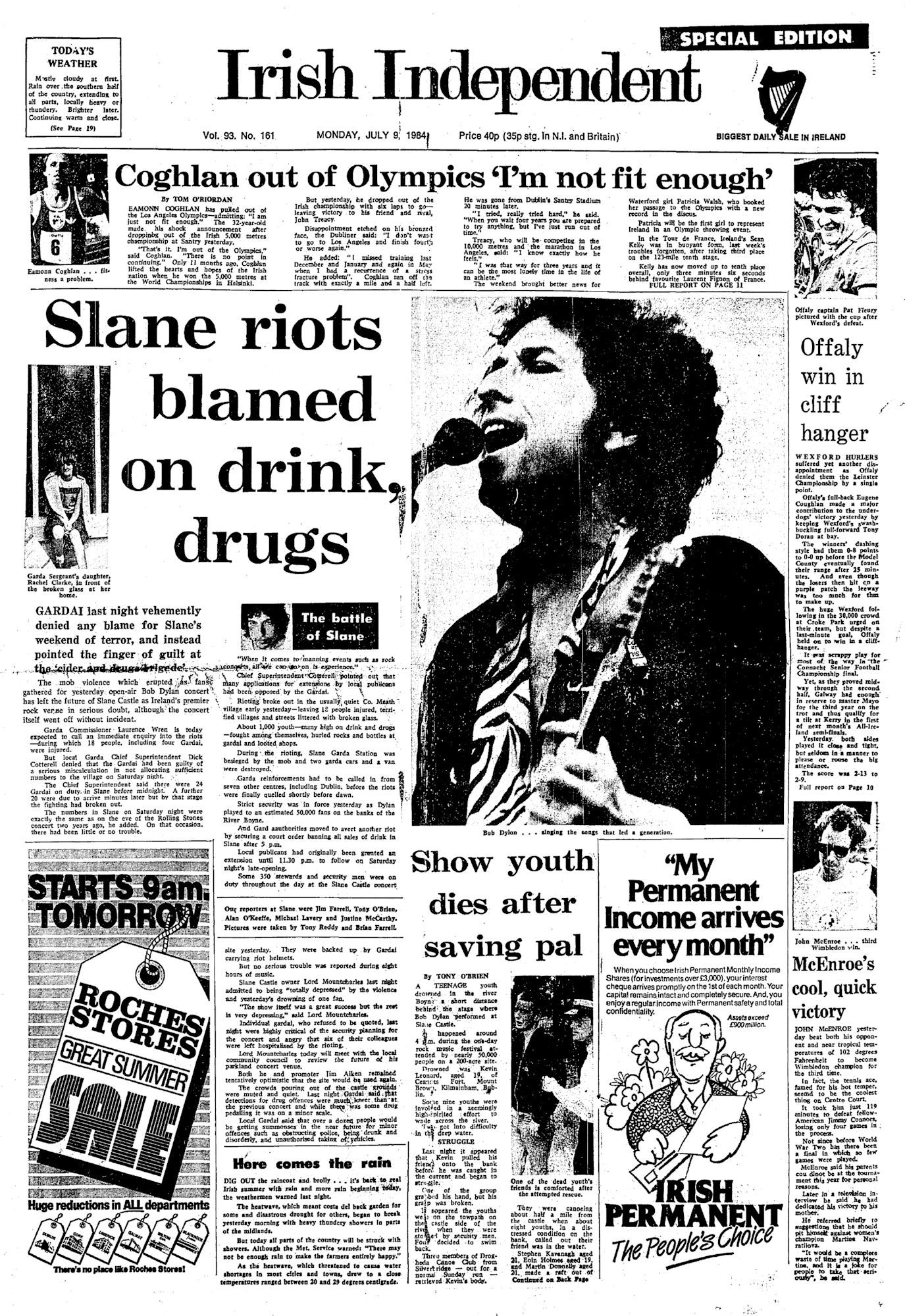 the irish independent magazine Bob Dylan front cover