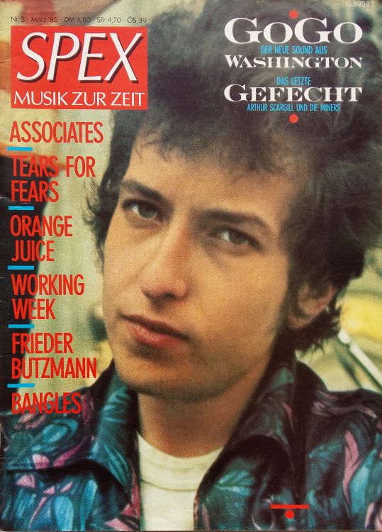 spex magazine #3 Bob Dylan front cover