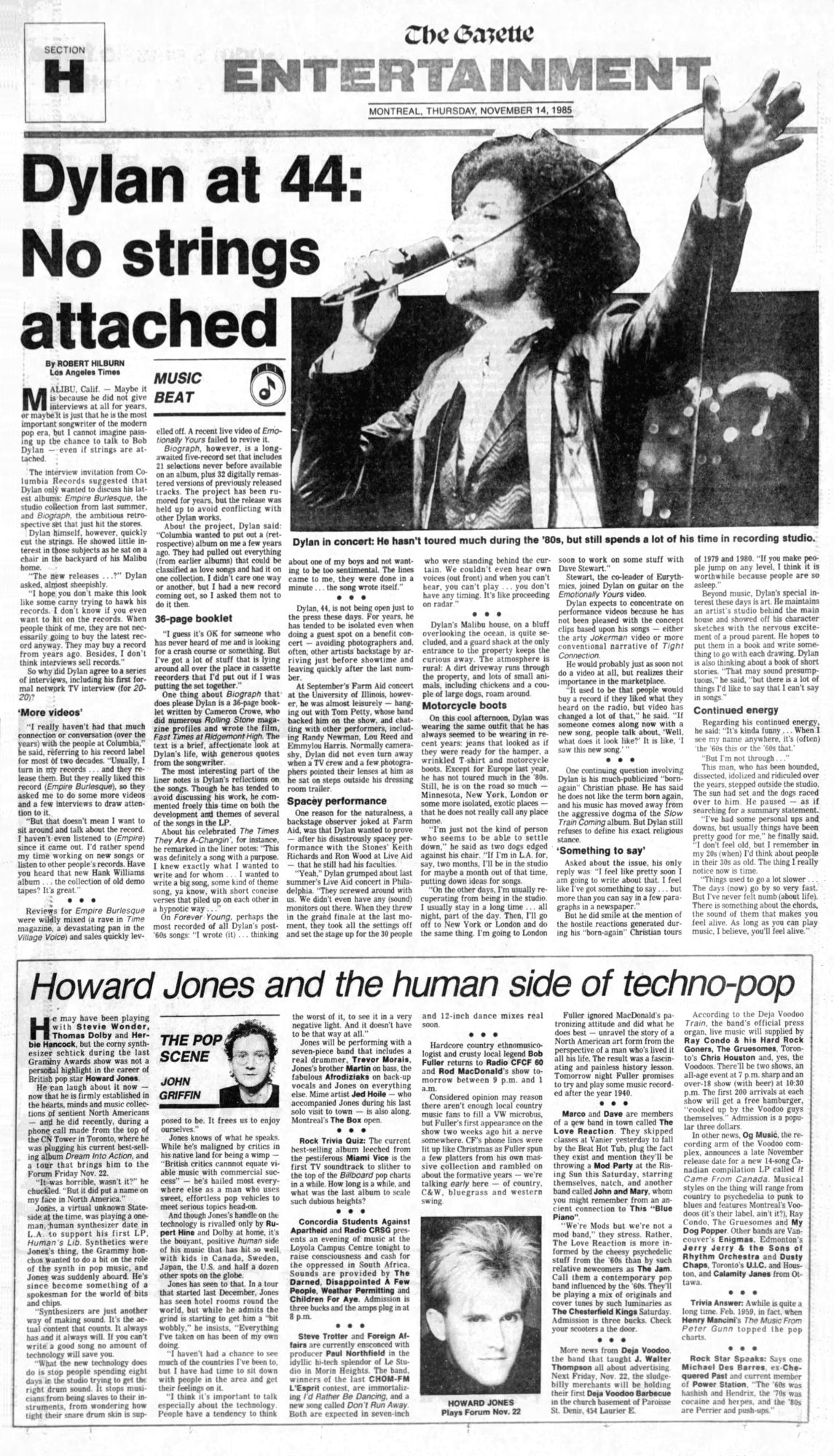 The Gazette magazine Bob Dylan front cover