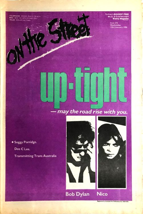 on the street 1986 Bob Dylan front cover