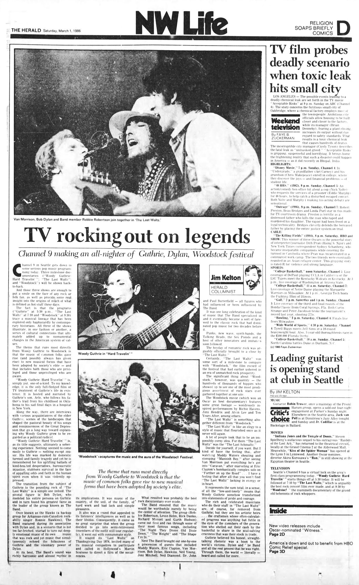 everett herald Bob Dylan front cover