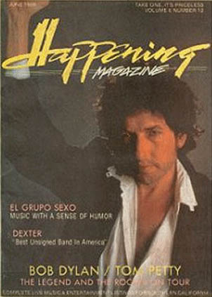 happening magazine 1986 Bob Dylan front cover