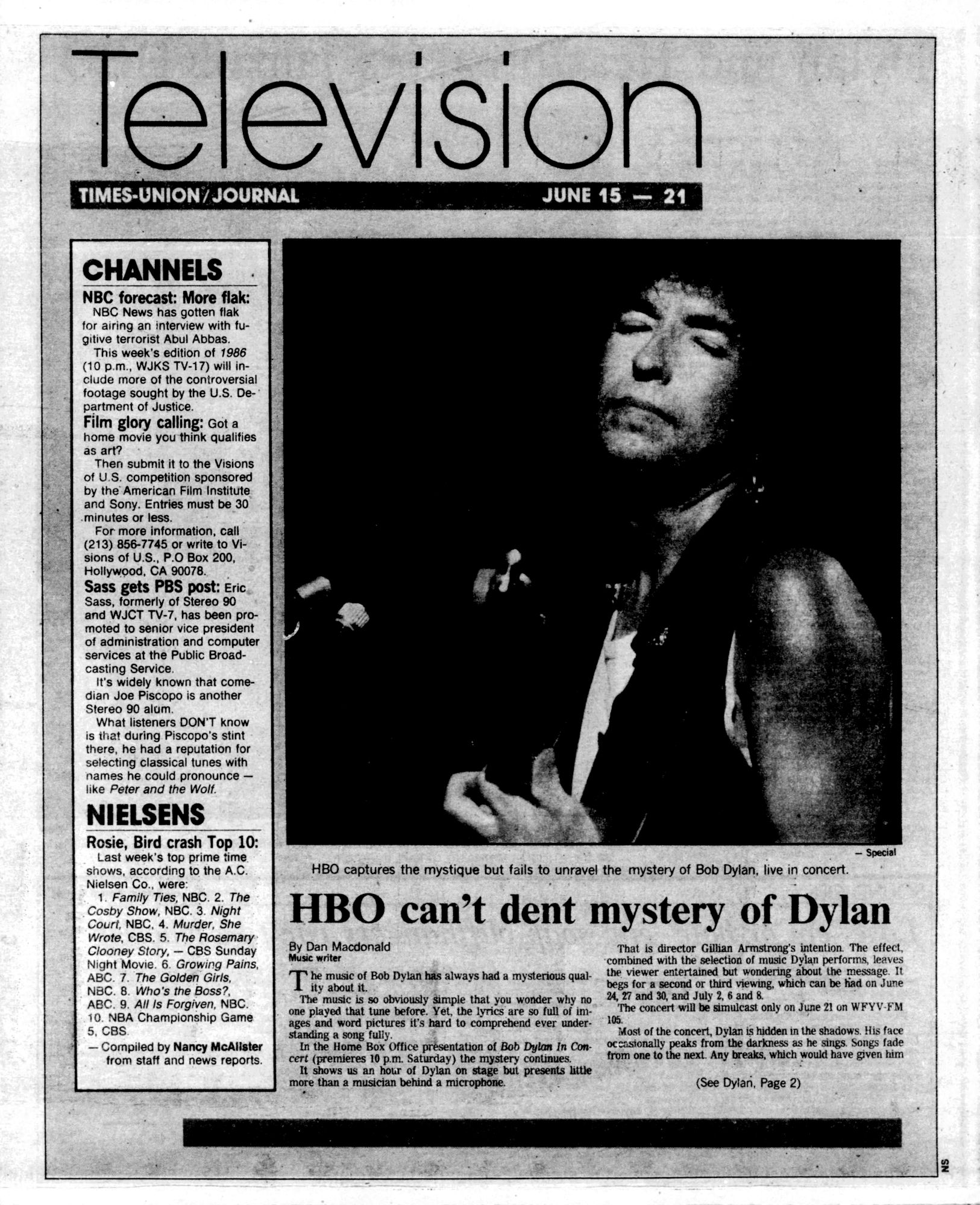 florida times union Bob Dylan front cover