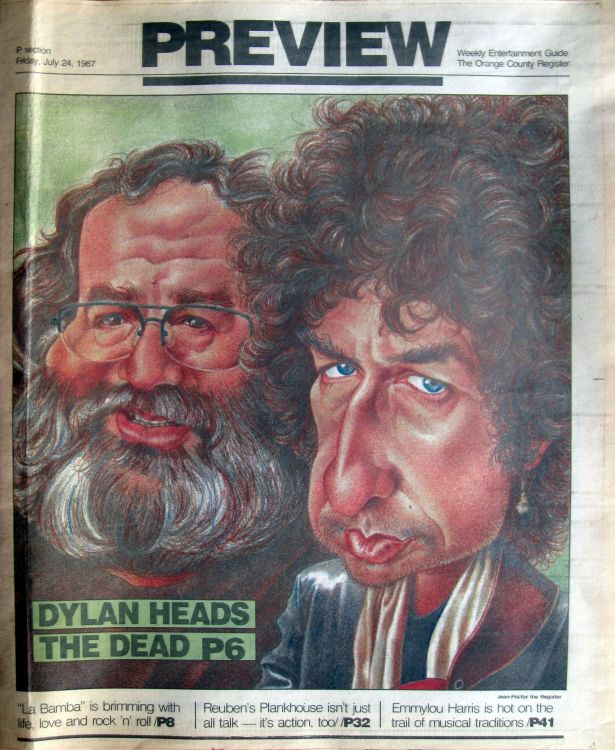 orange county register supplement Bob Dylan front cover